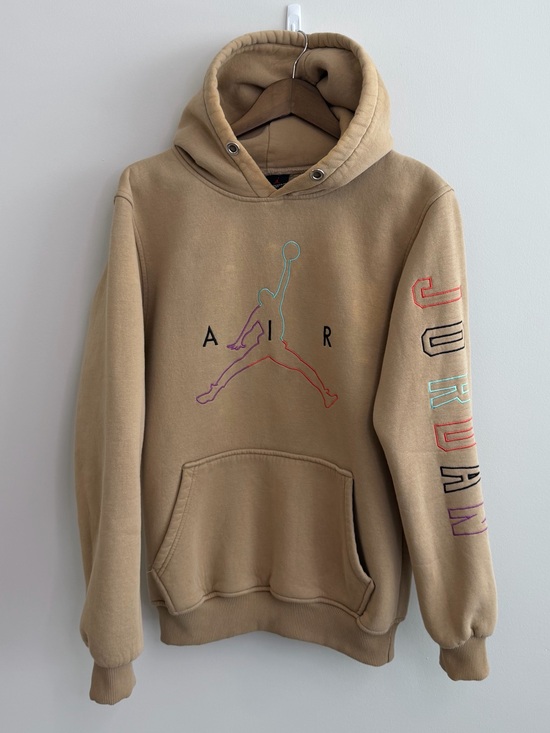 Jordan Other - Jordan Air Embroidered Hoodie Tan Beige Pullover Sweatshirt Men’s Large
